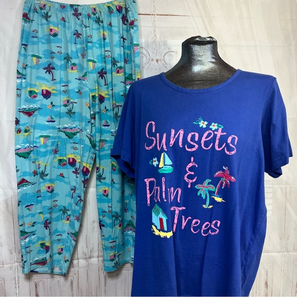 Dreams & Co L (18/20) 2 piece capri pajama set - Picture 2 of 12